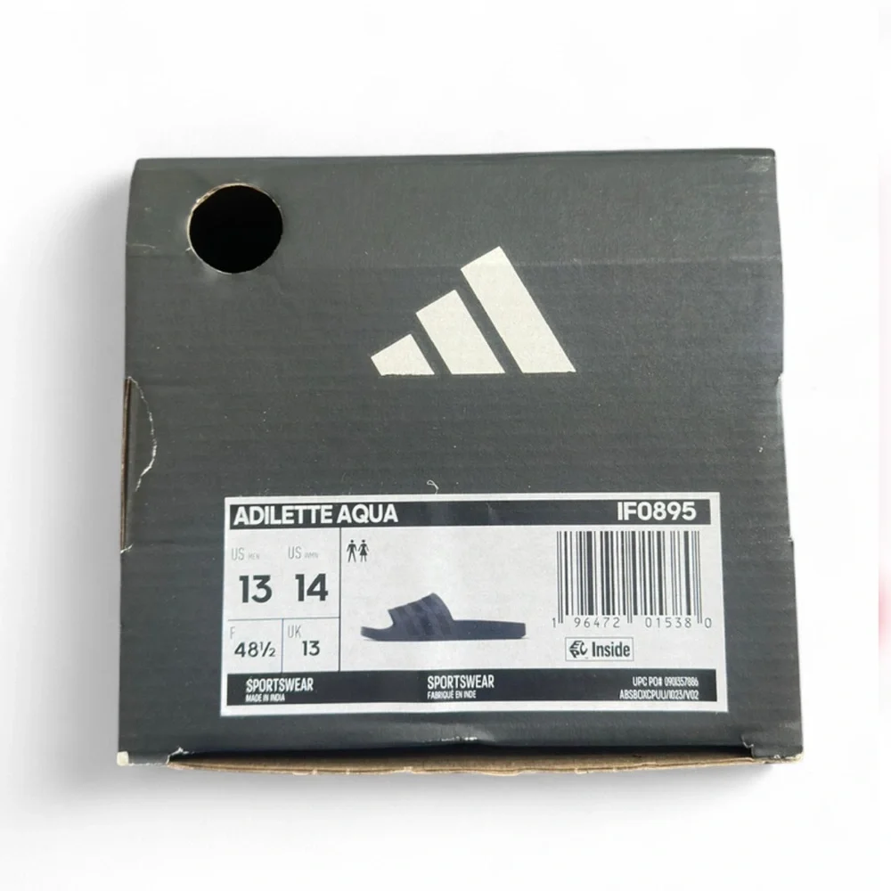 adidas Adilette Aqua Monochrome Navy Blue Slides/Sandals Size US Men’s 13 (NWT)